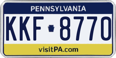 PA license plate KKF8770