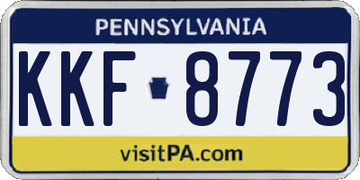 PA license plate KKF8773