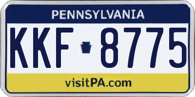 PA license plate KKF8775