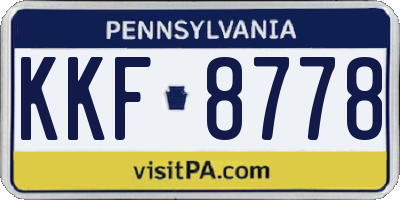 PA license plate KKF8778