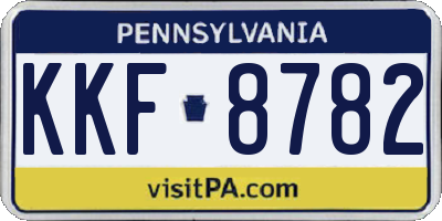 PA license plate KKF8782