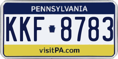 PA license plate KKF8783