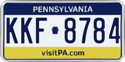 PA license plate KKF8784