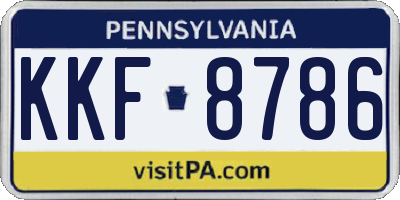 PA license plate KKF8786