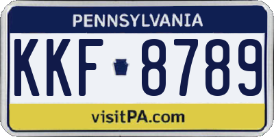PA license plate KKF8789