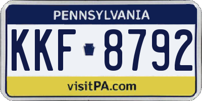 PA license plate KKF8792