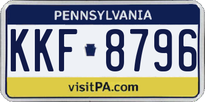 PA license plate KKF8796