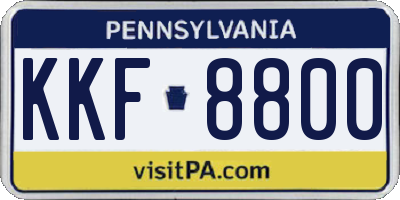 PA license plate KKF8800