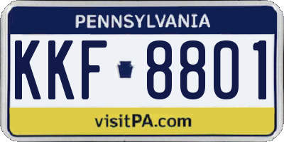 PA license plate KKF8801