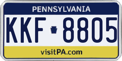 PA license plate KKF8805
