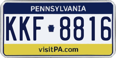 PA license plate KKF8816