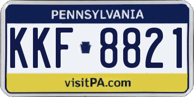 PA license plate KKF8821
