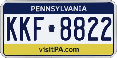 PA license plate KKF8822