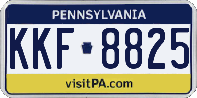 PA license plate KKF8825
