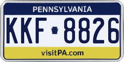 PA license plate KKF8826