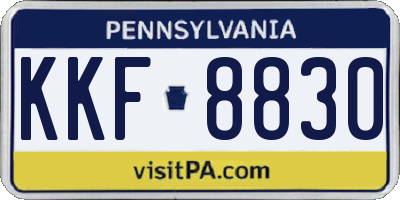 PA license plate KKF8830