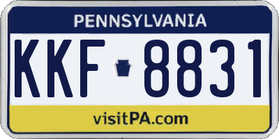 PA license plate KKF8831