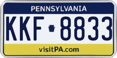 PA license plate KKF8833