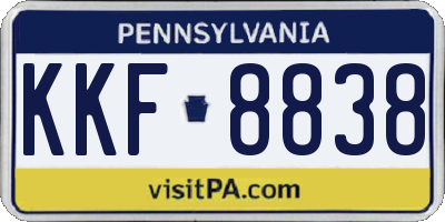 PA license plate KKF8838