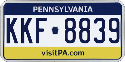PA license plate KKF8839