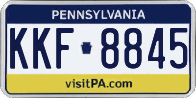 PA license plate KKF8845