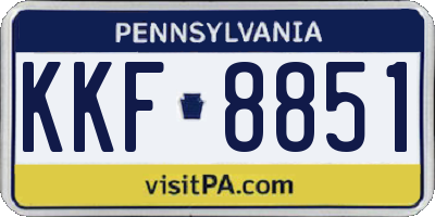 PA license plate KKF8851