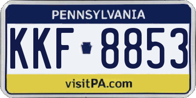 PA license plate KKF8853