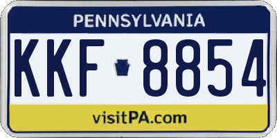 PA license plate KKF8854