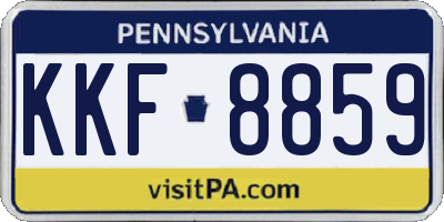 PA license plate KKF8859