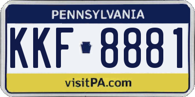 PA license plate KKF8881