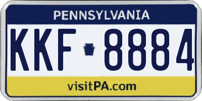 PA license plate KKF8884