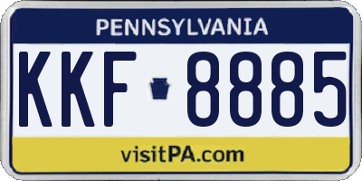 PA license plate KKF8885