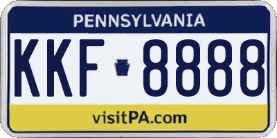 PA license plate KKF8888
