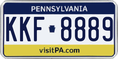PA license plate KKF8889