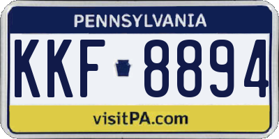 PA license plate KKF8894
