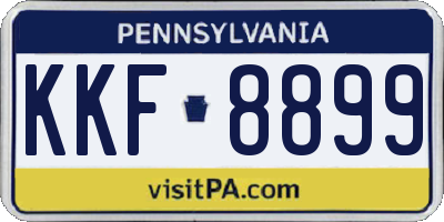 PA license plate KKF8899