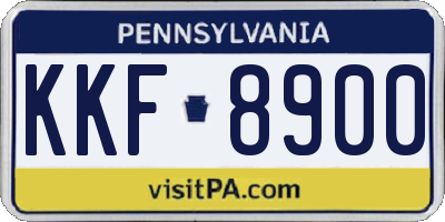 PA license plate KKF8900