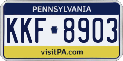 PA license plate KKF8903