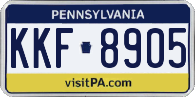 PA license plate KKF8905