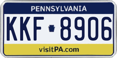 PA license plate KKF8906