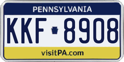 PA license plate KKF8908