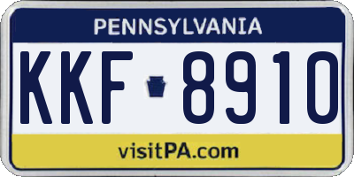 PA license plate KKF8910
