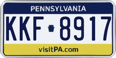 PA license plate KKF8917