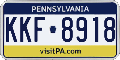 PA license plate KKF8918