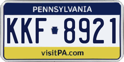 PA license plate KKF8921