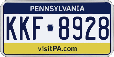 PA license plate KKF8928