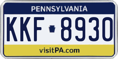 PA license plate KKF8930