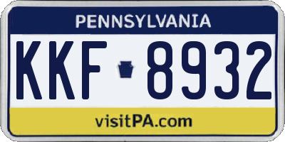 PA license plate KKF8932