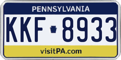 PA license plate KKF8933