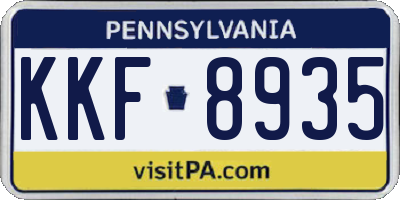 PA license plate KKF8935